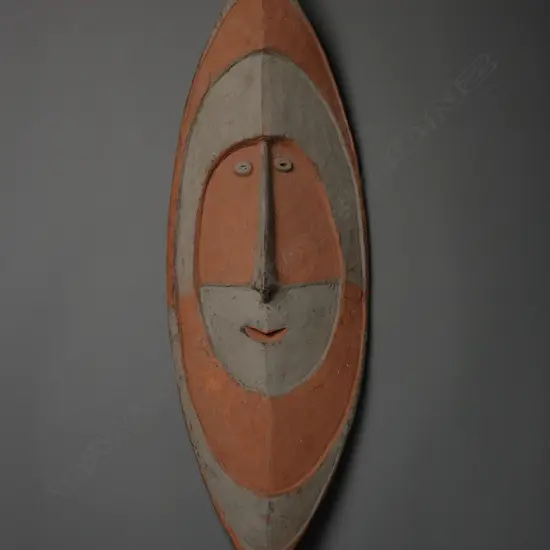 Papua New Guinean wood/ochre mask,